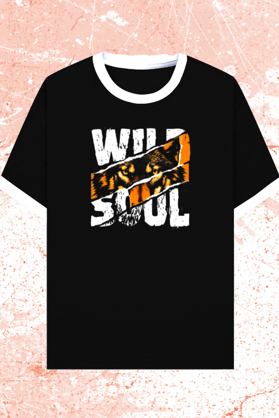 Wild Soul Wolf Graphic Ringer T-Shirt