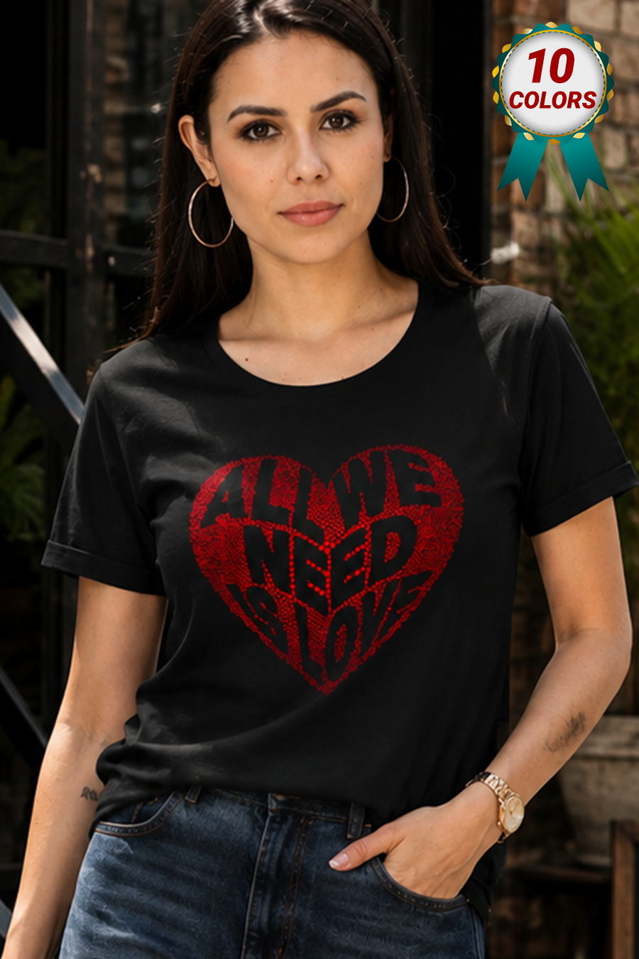 All We Need Is Love Heart Graphic Women's T-Shirt