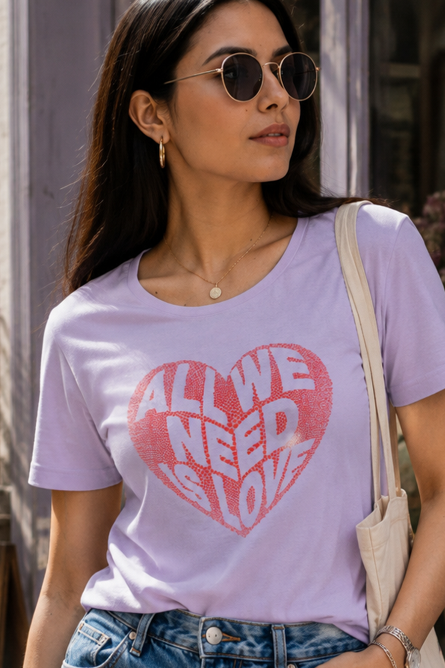 All We Need Is Love Heart Graphic Women's T-Shirt
