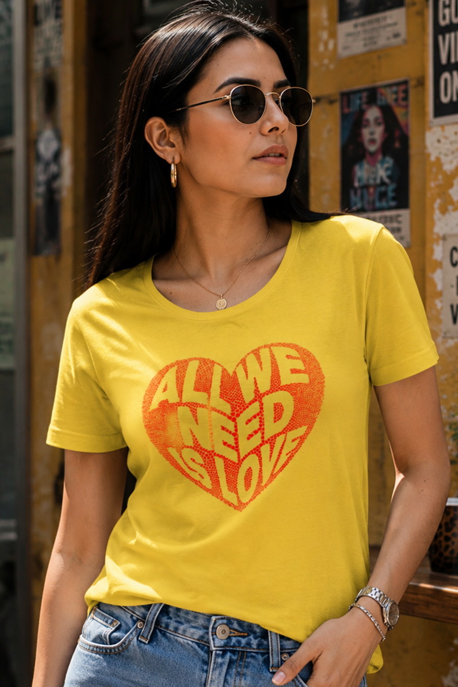 All We Need Is Love Heart Graphic Women's T-Shirt